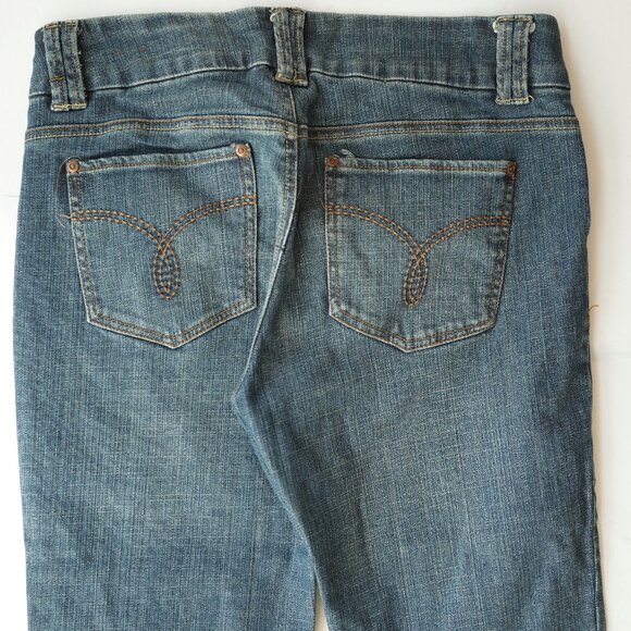 Vintage Y2k Denim Capri Jeans Moemnto Retro 60s Pedal Pusher Denim Mid Calf Pant - Picture 8 of 8
